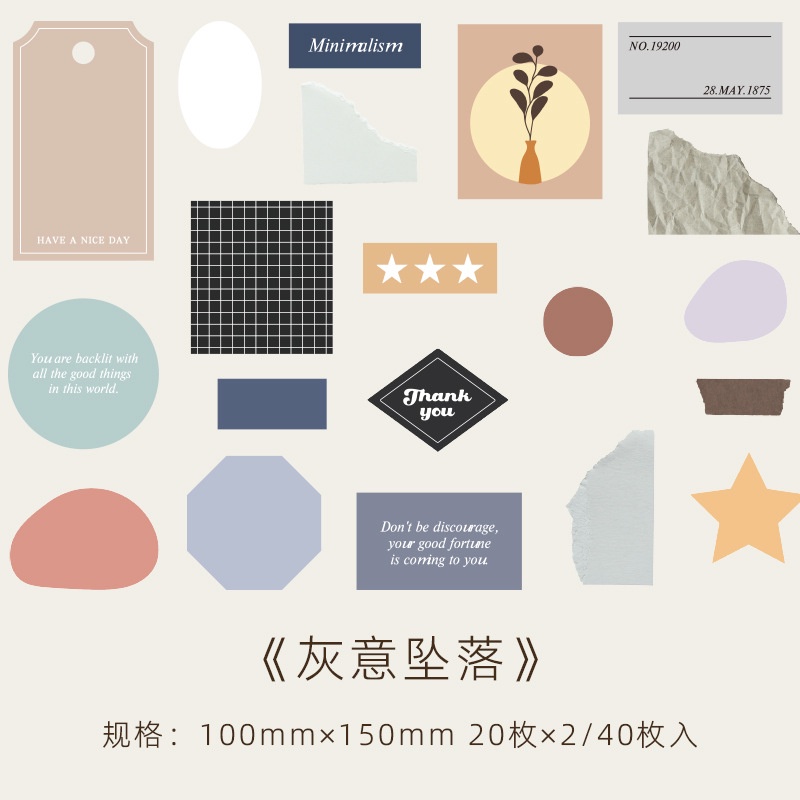 Bộ 40 Tấm Sticker Dán Trang Trí Sổ Tay Đơn Giản Xinh Xắn