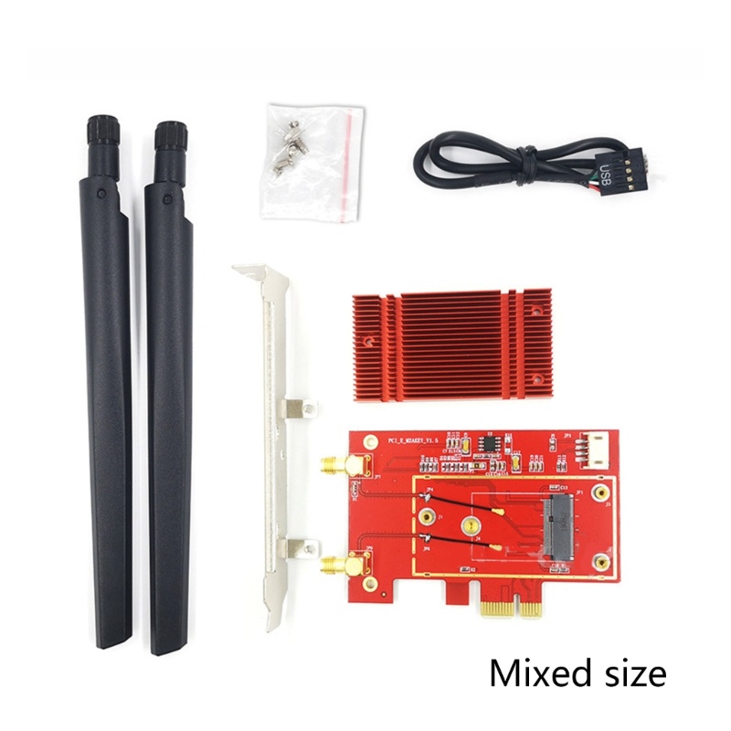Card Chuyển Đổi Wifi LIDU1 NGFF-M.2 Sang PCI-E 1X 4X 8X 16X AX200 9260ac 8 Và Phụ Kiện