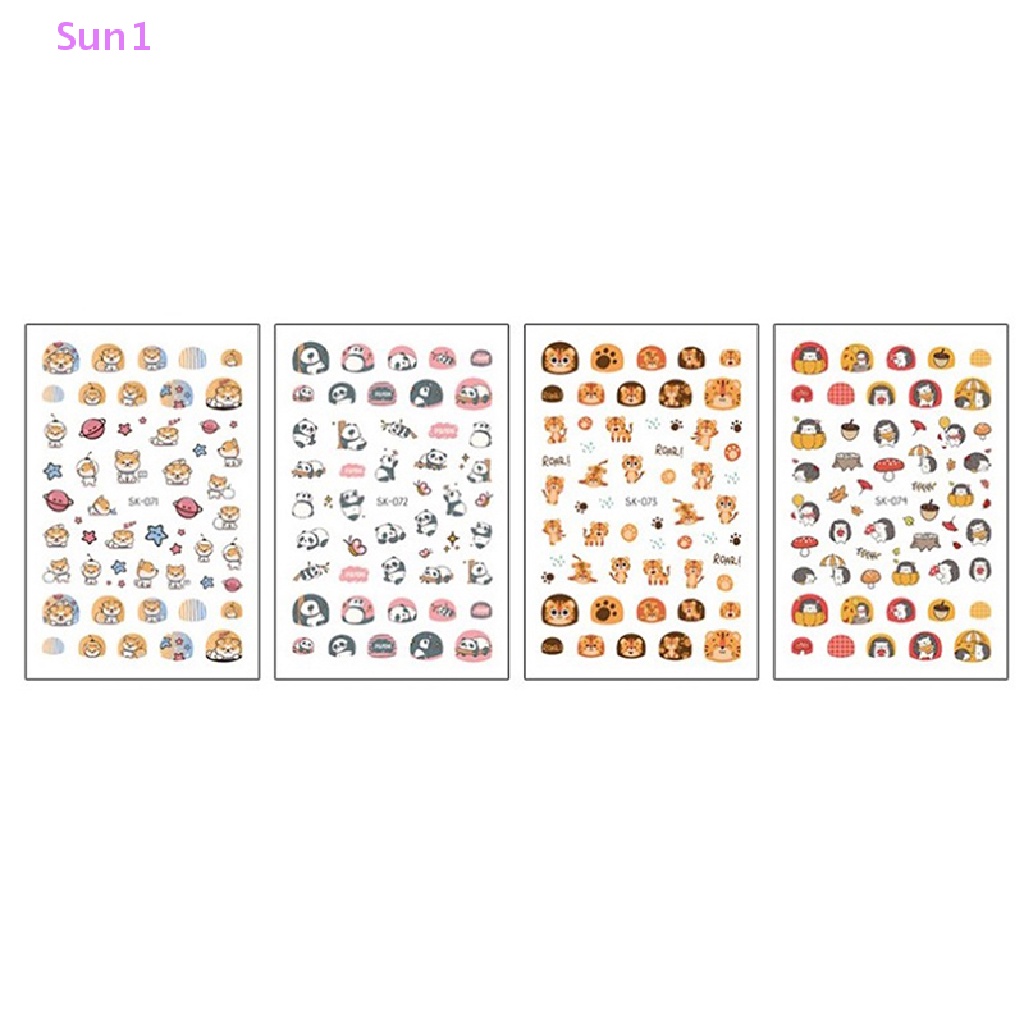 Sticker Dán Móng Họa Tiết Hoạt Hình Động Vật 3D Đáng Yêu Dành Cho Trẻ Em