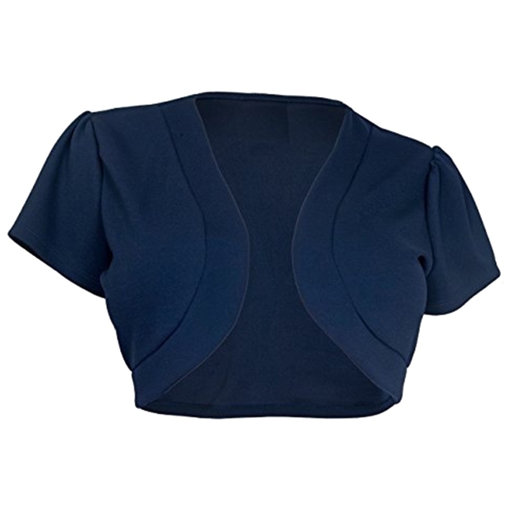 Áo Khoác Ngắn Tay Màu Trơn Kích Thước Lớn Bolero Shrug Cho Nữ