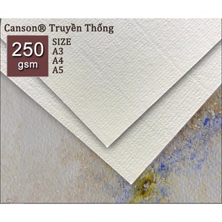 Giấy vẽ màu nước a3 a4 canson truyền thống pháp 250gsm mới