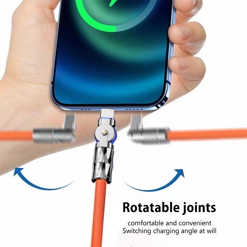 Dây Cáp Sạc Nhanh 6A Cho OPPO 180° Cáp Sạc Nhanh Hợp Kim Kẽm 120W Cho xiaomi