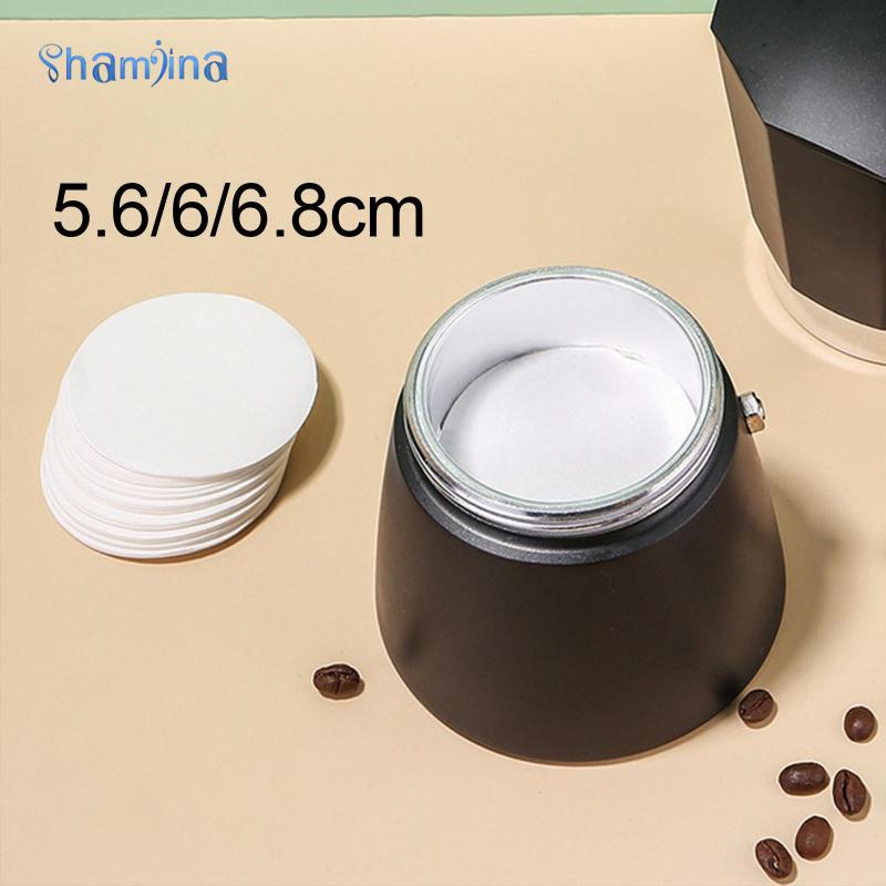 100 Giấy lọc cà phê shamjina hình tròn 56mm 60mm 68mm cho máy pha cà phê Espresso V60 Dripper