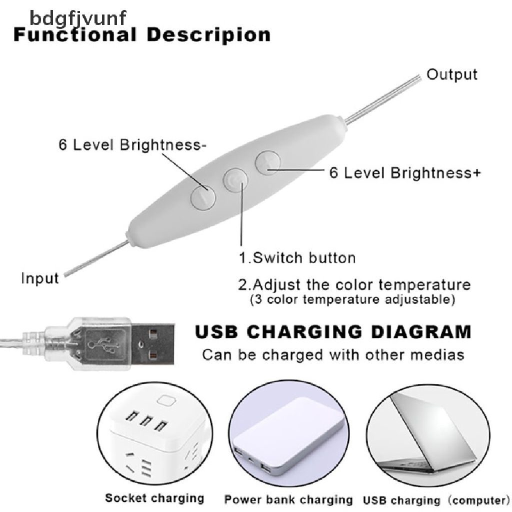 Bộ Bóng Đèn LED USB Gắn Gương Trang Điểm Kiểu Holly