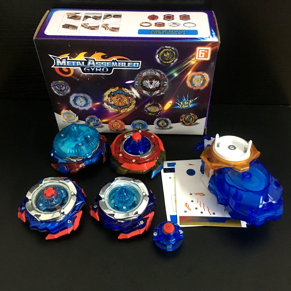 4PCS Beyblade Burst Set with Custom B-184 Launcher Gift Toys for Children