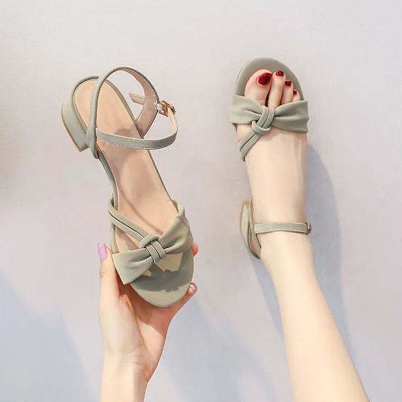 Xăng đan Cao Gót Đế Thô Phong Cách Pháp Thời Trang Mùa Hè Hàng Mới Dành Cho Bạn Nữ