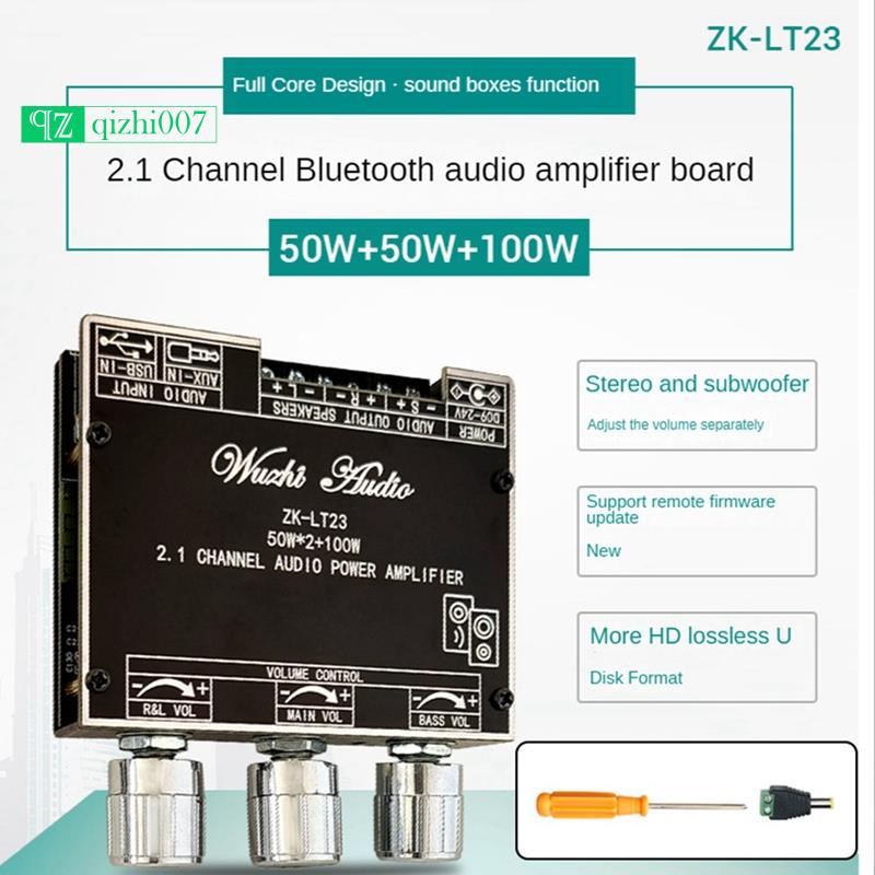 Bảng Mạch Khuếch Đại Âm Thanh ZK-LT23 Bluetooth 2.1Channel 50W + 50W + 100W