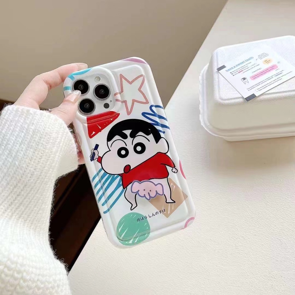 Ốp Điện Thoại Silicon Họa Tiết Cậu Bé Bút Chì Cho IPhone 14 13 12 11 Pro Max X XR XS Max 6 6S 7 8 Plus SE