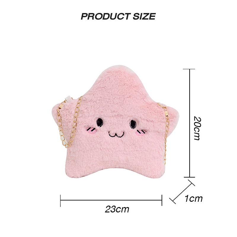 Túi Đeo Chéo Bằng Nhung Lông Phối Dây Xích Dễ Thương Dành Cho Trẻ Em