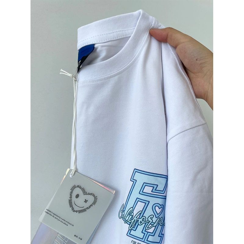 Áo Thun 100% Cotton Tay Ngắn Dáng Rộng Phong Cách Hong Kong Thời Trang Mùa Hè Cho Nam Và Nữ