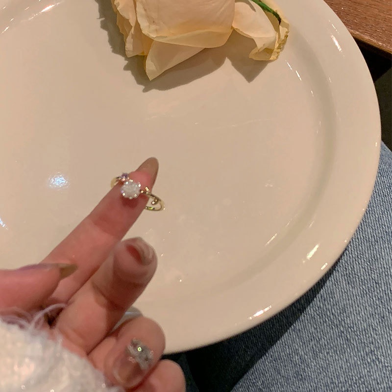 Nhẫn Hở Họa Tiết Hoa Trà Phong Cách Hàn Quốc Thời Trang Cao Cấp