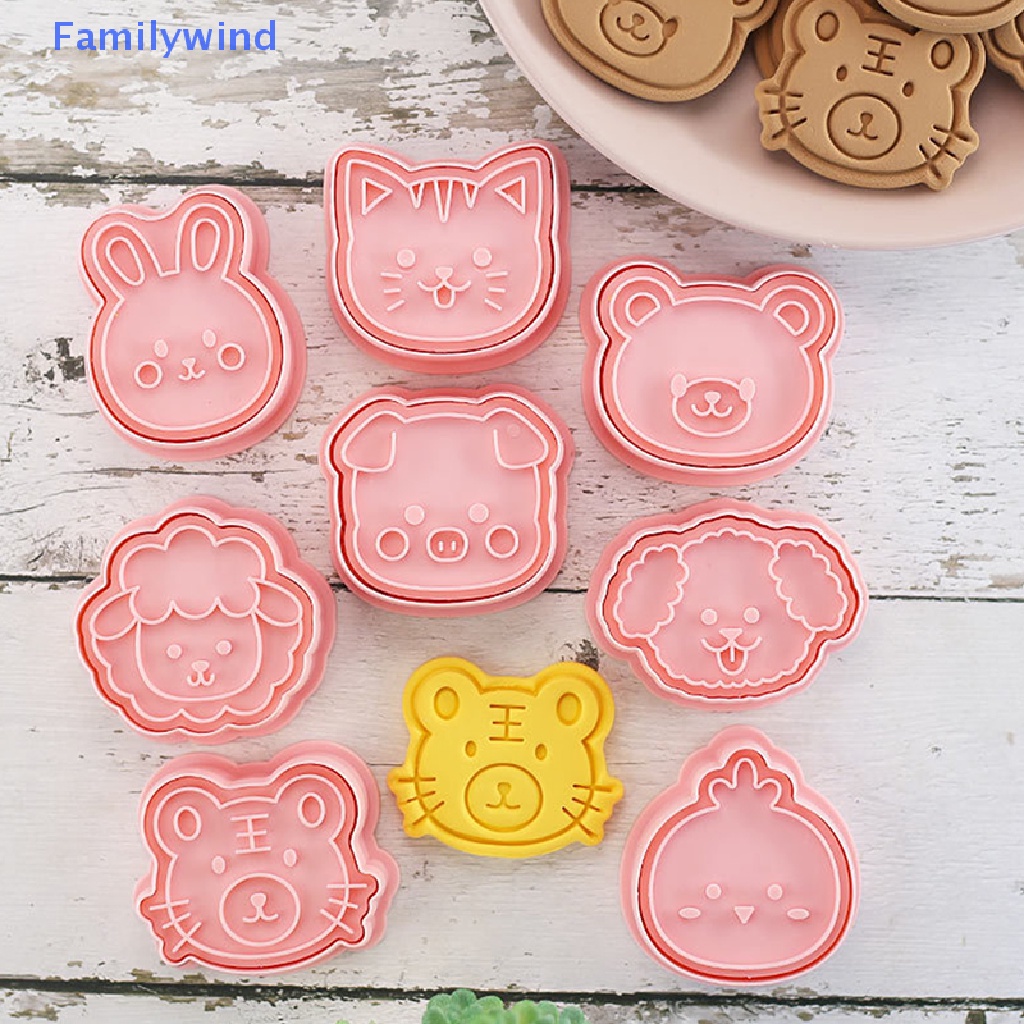 Set 8 Khuôn Cắt Bánh Quy Dạng Nhấn Hình Động Vật Hoạt Hình