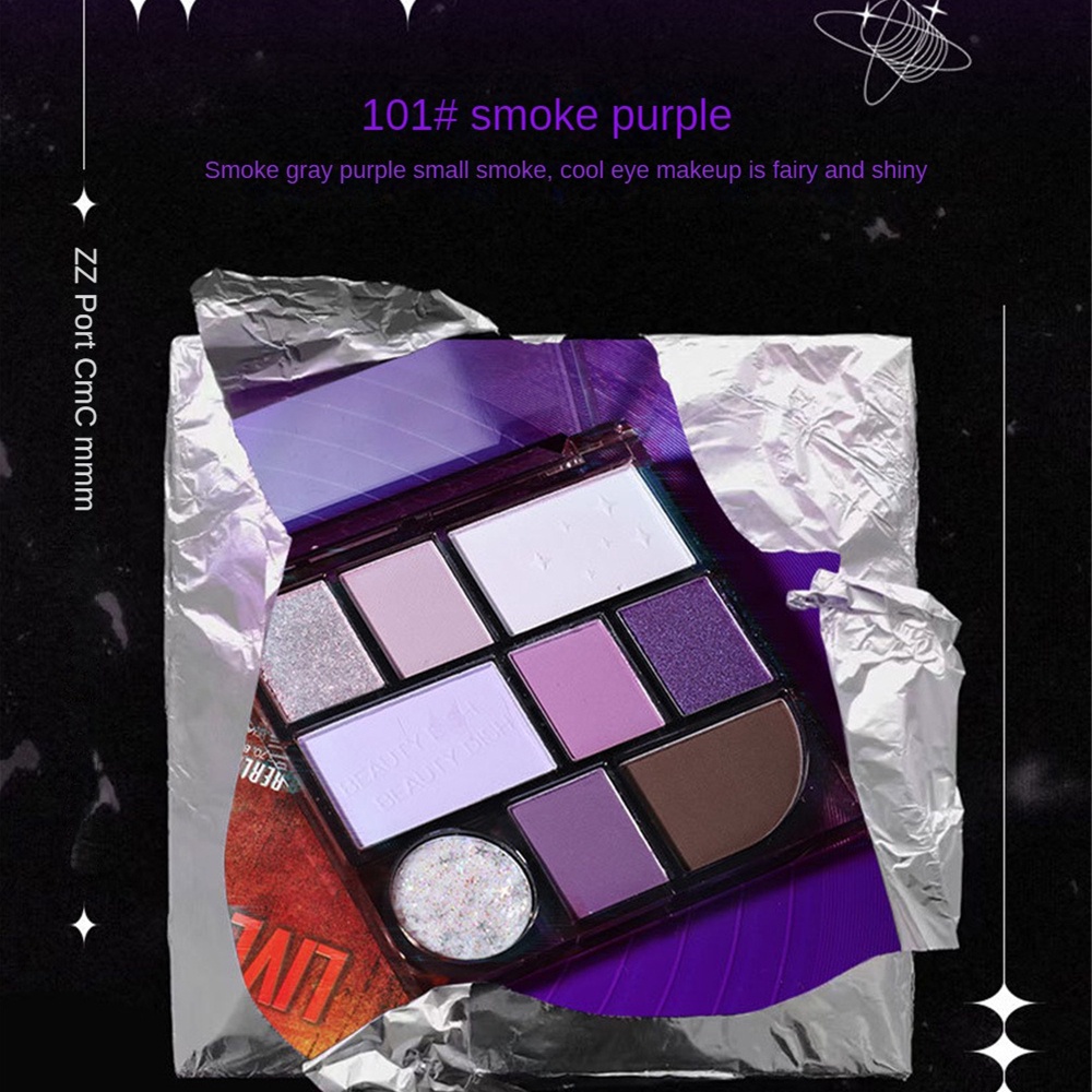 Bảng Phấn Mắt 9 Màu Lì / Nhũ Ngọc Trai / Xanh Lá Retro Lâu Trôi Biya