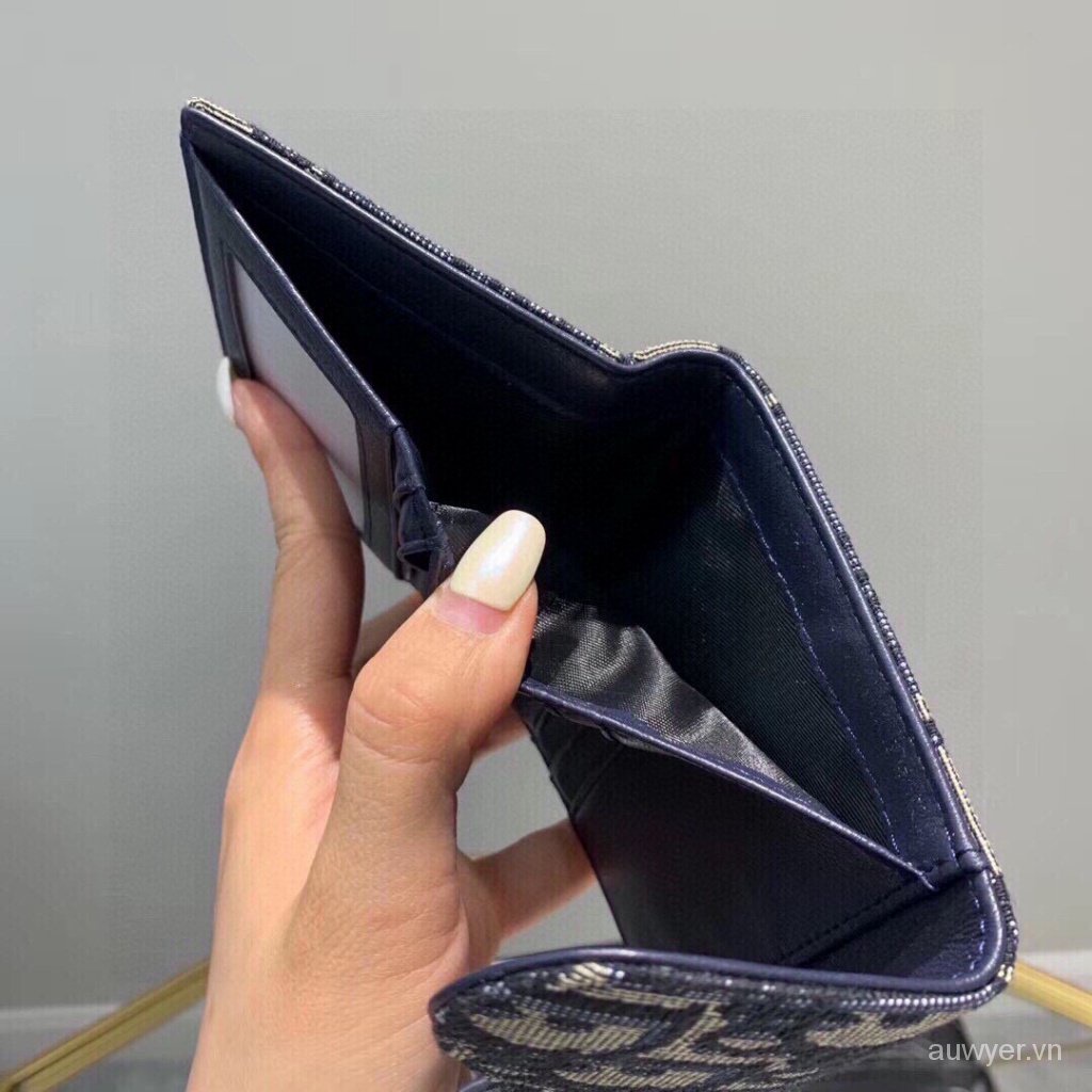 DIOR Ví Nữ D10r Vải Bố 70% Da Cừu Chất Lượng Cao MCP0
