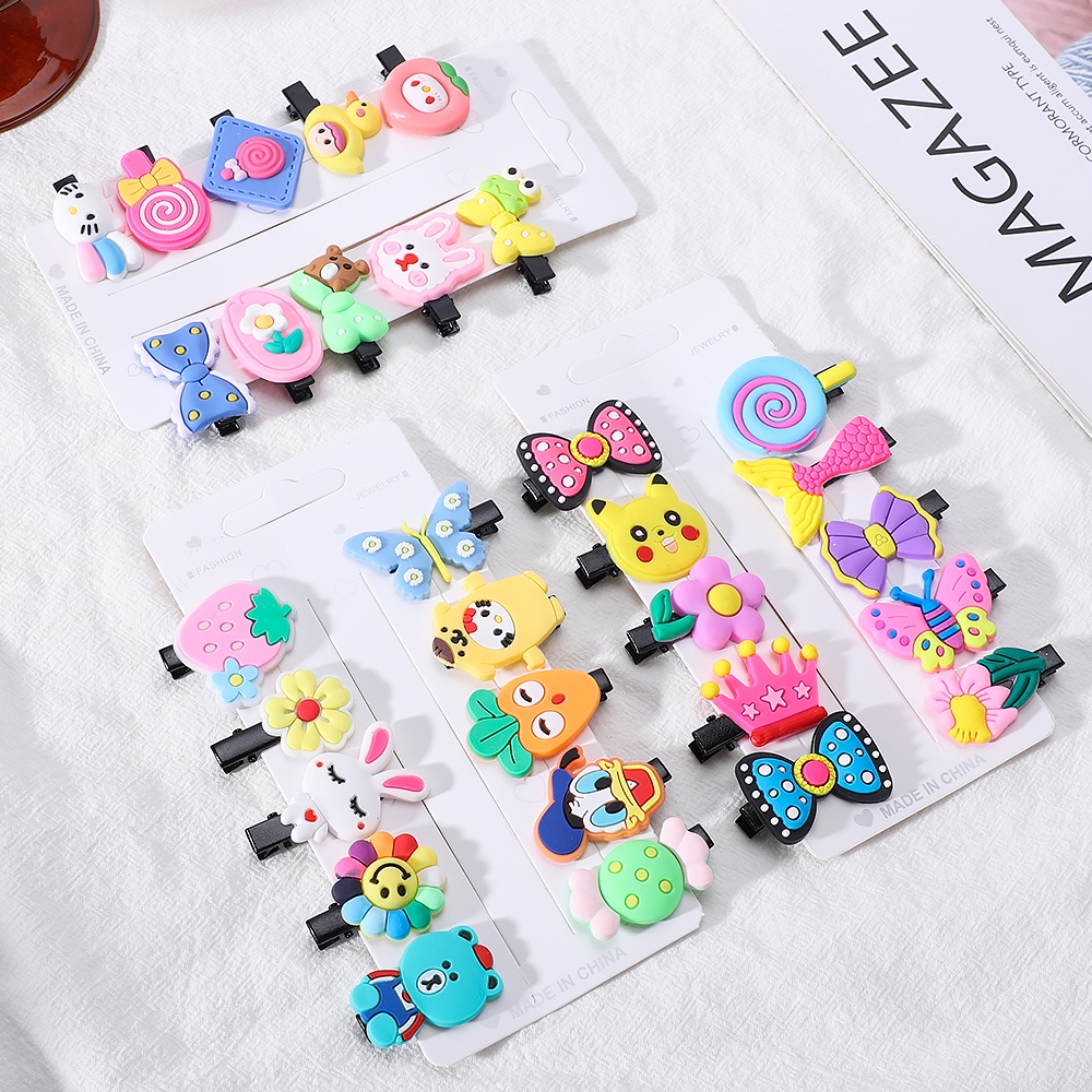 Set 10 kẹp tóc mini RAINBOW BOWS nhiều kiểu dáng dễ thương cho bé gái