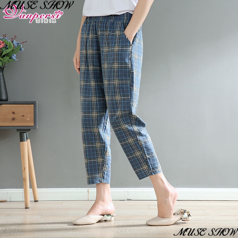 Quần Harem Cotton Lanh Lưng Cao Dáng Rộng Phong Cách Thời Trang Mới 2023 2023