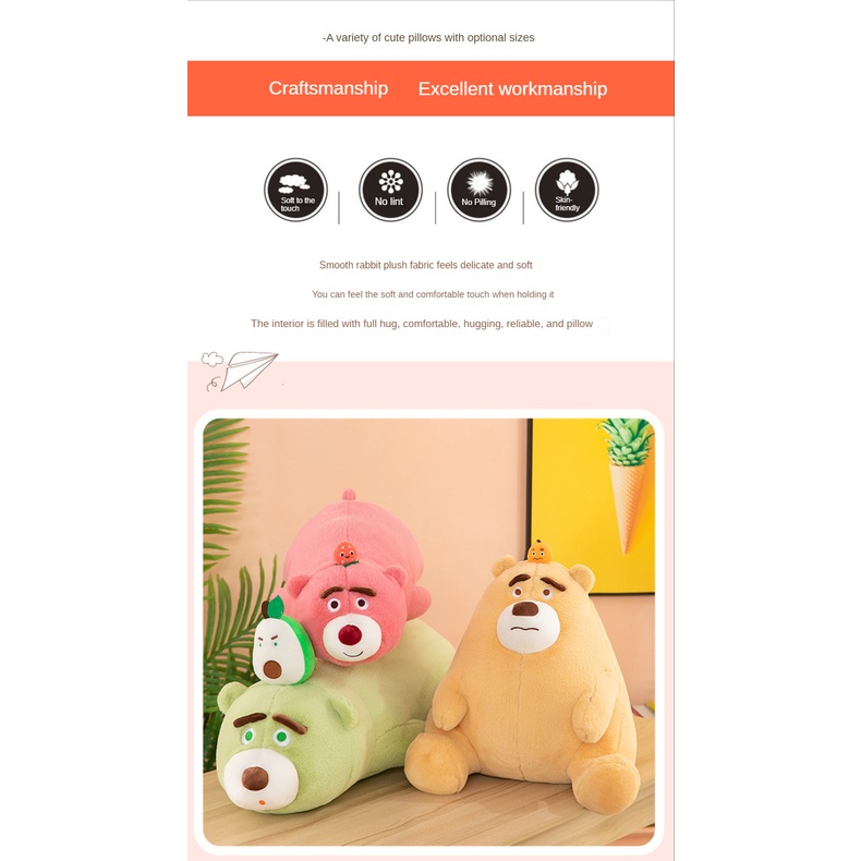 Gấu Nhồi Bông Dáng Dài Thiết Kế Kiểu Hoạt Hình Dễ Thương