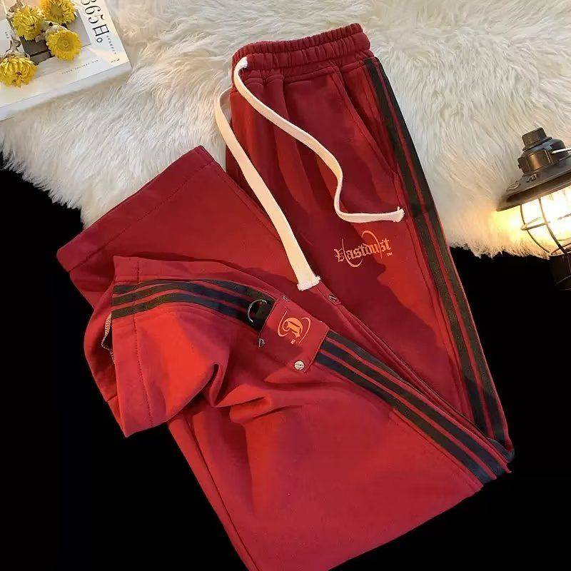Quần Sweatpants rộng rãi chạy sọc phong cách Hong Kong trendy ins thời trang bình dân couple uHdw