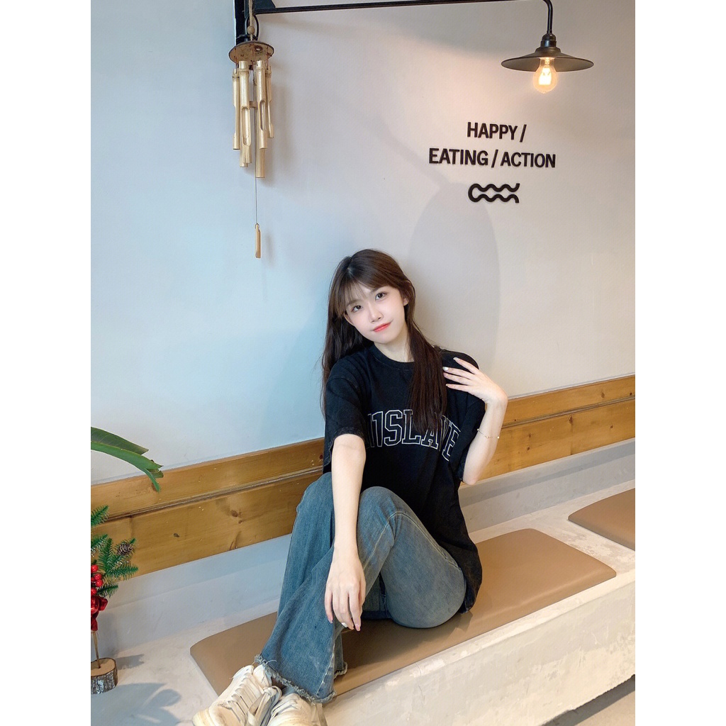 NRVP Áo Thun 100% Cotton Tay Ngắn Dáng Suông In Họa Tiết Hoạt Hình Phong Cách Hàn Quốc Cho Nữ