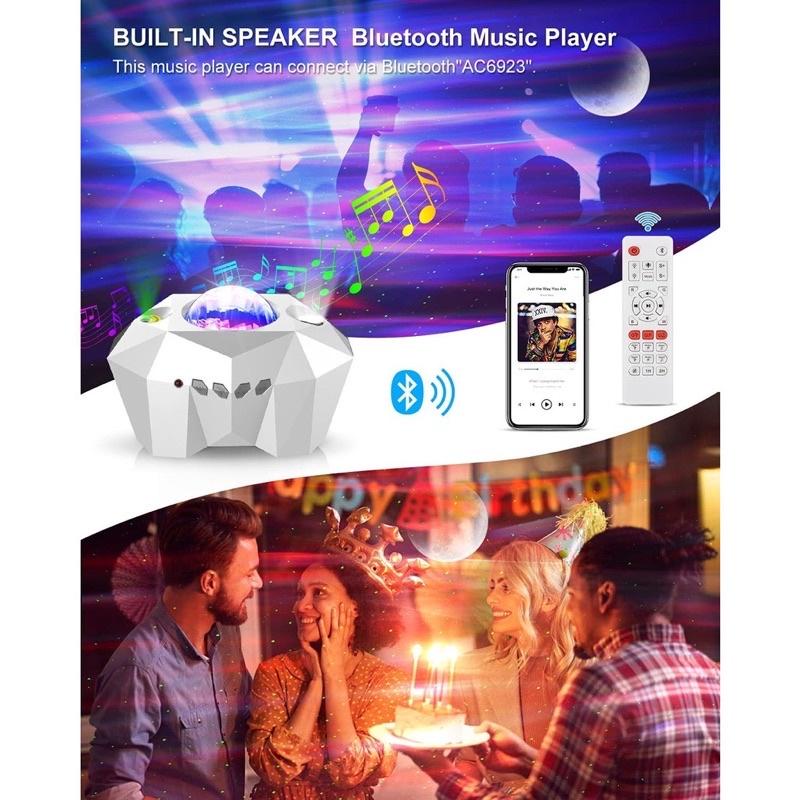 Đèn Thiên Hà V6 Kiêm Loa Bluetooth, Chiếu Bầu Trời Trăng Sao, Đèn Trôi Ngân Hà, Trang Trí Phòng Bay, Phòng Ngủ