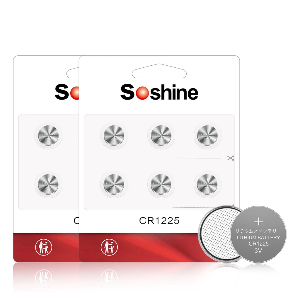 Pin Soshine 12Pack CR1225 3V cho nhiệt kế vicks