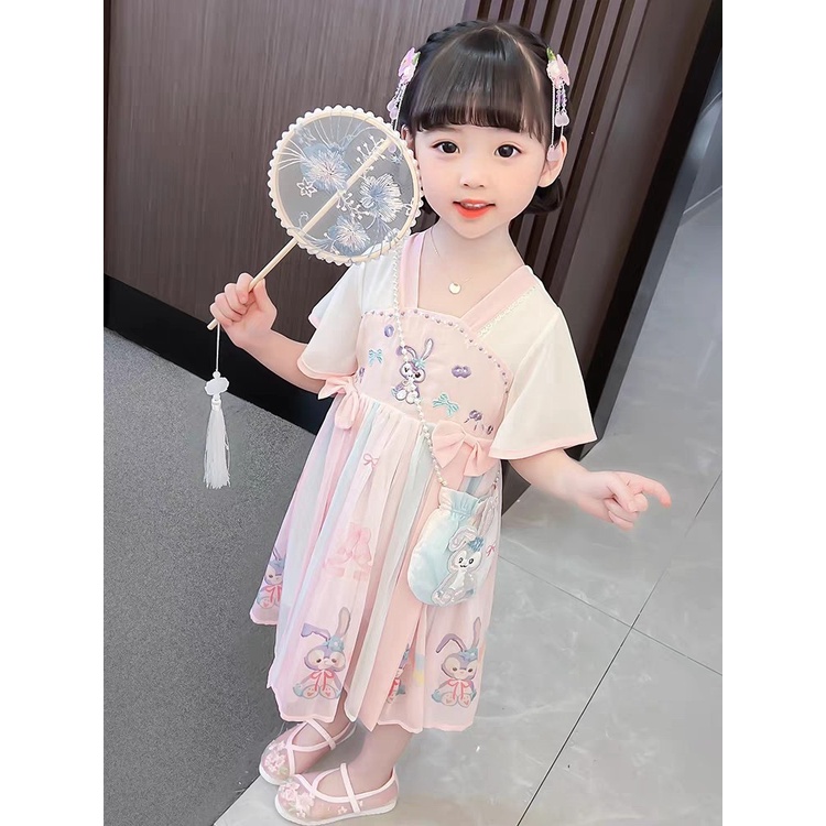 Đầm Hán Phục Phong Cách Trung Hoa Cổ Điển Mẫu Mới 2023 Thời Trang Xuân Hè Cho Bé Gái