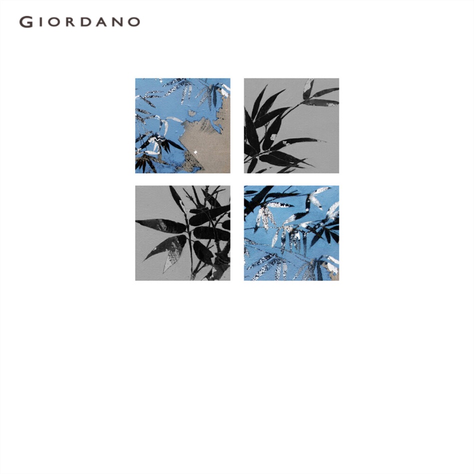 Áo thun GIORDANO 91093013 cotton tay ngắn cổ tròn in họa tiết thời trang cho nam