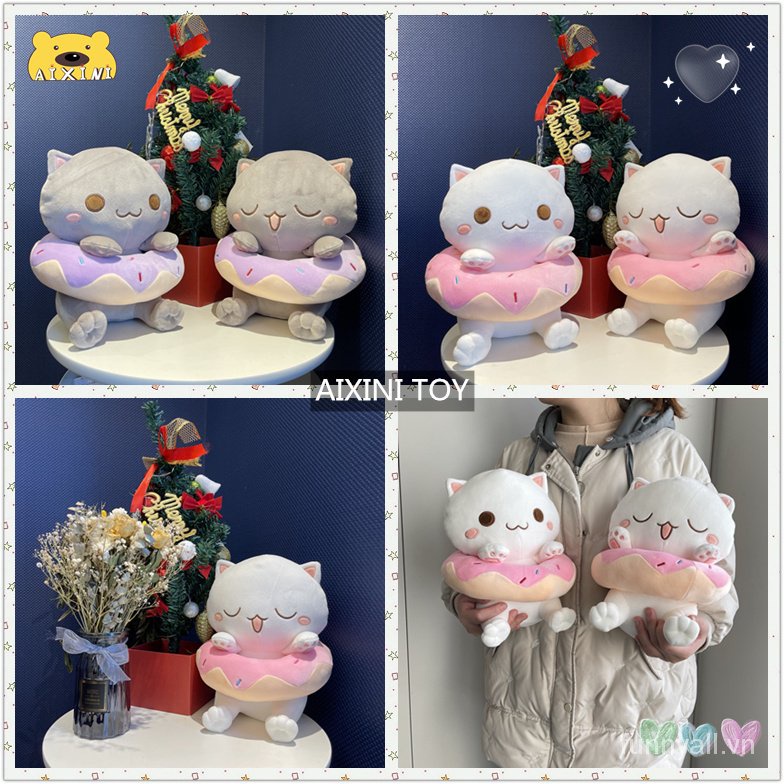 Thú Nhồi Bông Hình Gấu teddy / Bánh donut / Mèo Mềm Mại Dễ Thương Dùng Làm Quà Tặng