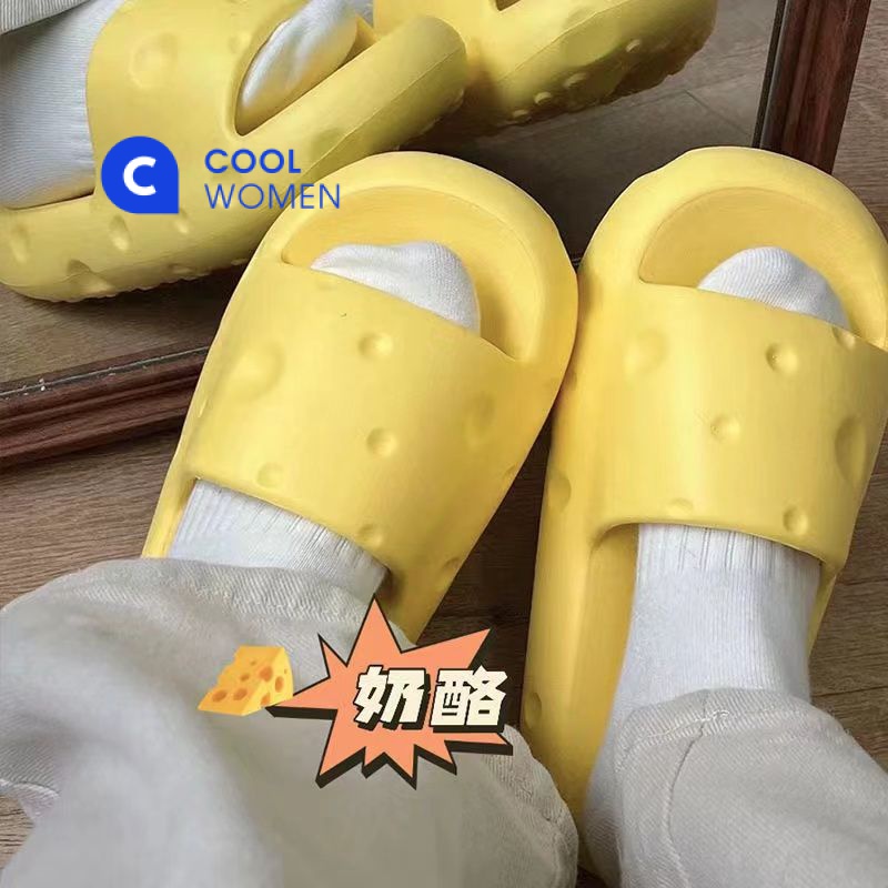 Dép Đi Trong Nhà Đế Dày Hình Phô Mai Thời Trang Mùa Hè Cho Nữ