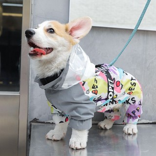 Áo Mưa Bốn Lớp Chống Thấm Nước Họa Tiết Chú Chó Corgi Dễ Thương Dành Cho Cún Cưng