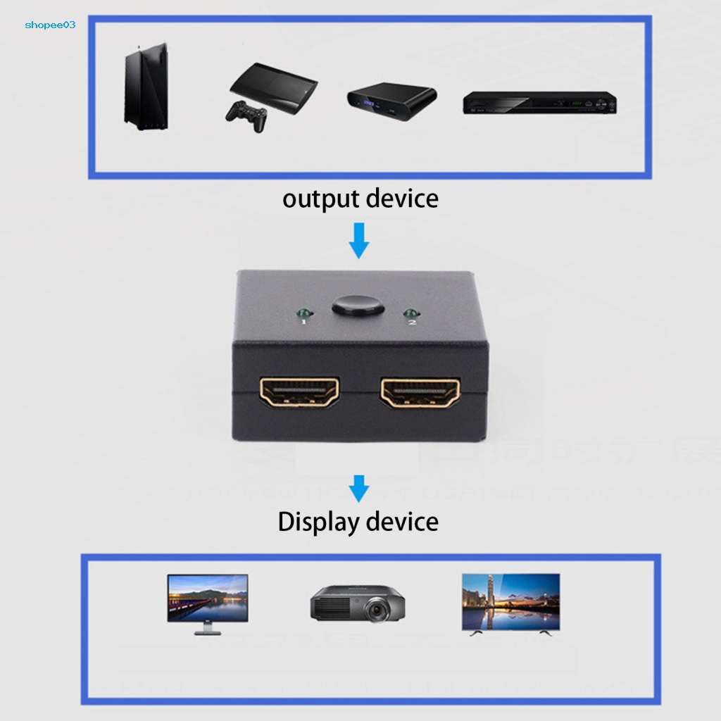 Đầu Chia Cổng HDMI 2 Đầu Vào 1 Đầu Ra Tiện Dụng Cho Tv