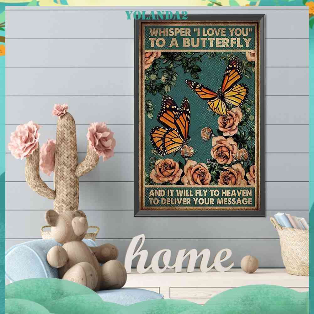 Tranh Thêu Chữ Thập Thủ Công In Hình Bướm 11CT