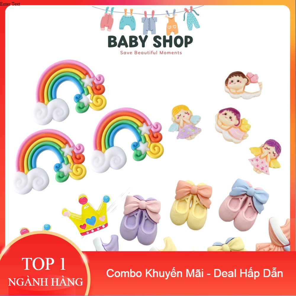 Phụ kiện DIY trang trí khung in dấu chân tay, hình dáng cute, bộ in dấu chân tay cho bé