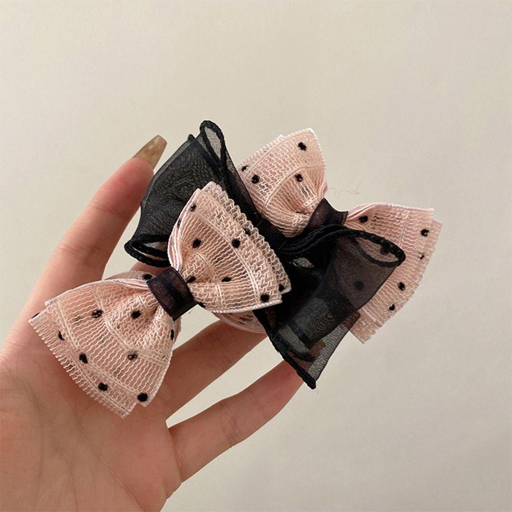 Kẹp Tóc Nơ Lưới Phong Cách Hàn Quốc Ngọt Ngào Cho Nữ