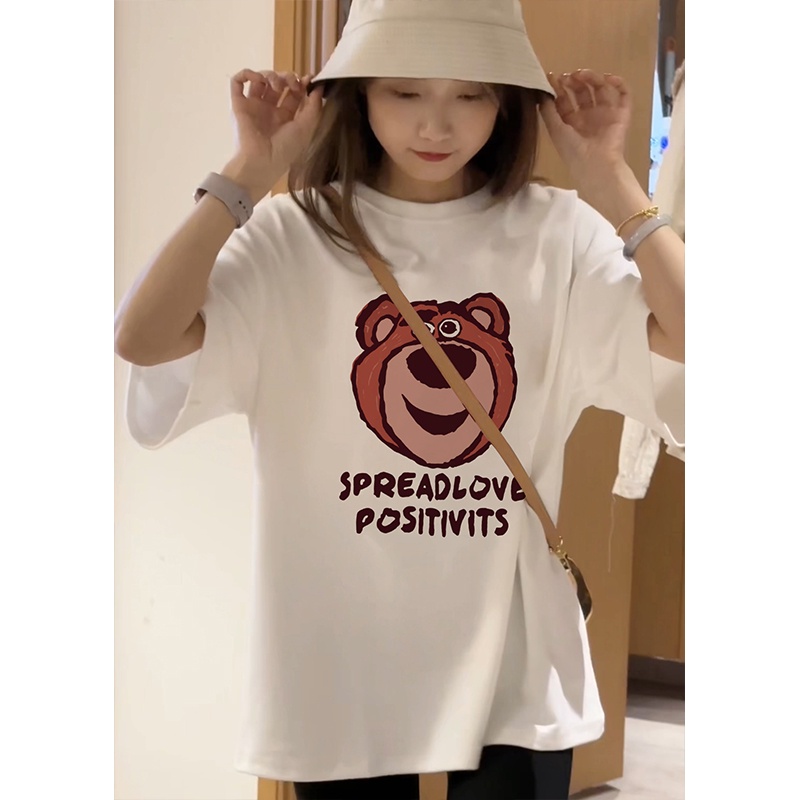 NRVP Áo Thun 100% Cotton Ngắn Tay Form Rộng Phong Cách Hàn Quốc Dành Cho Nữ