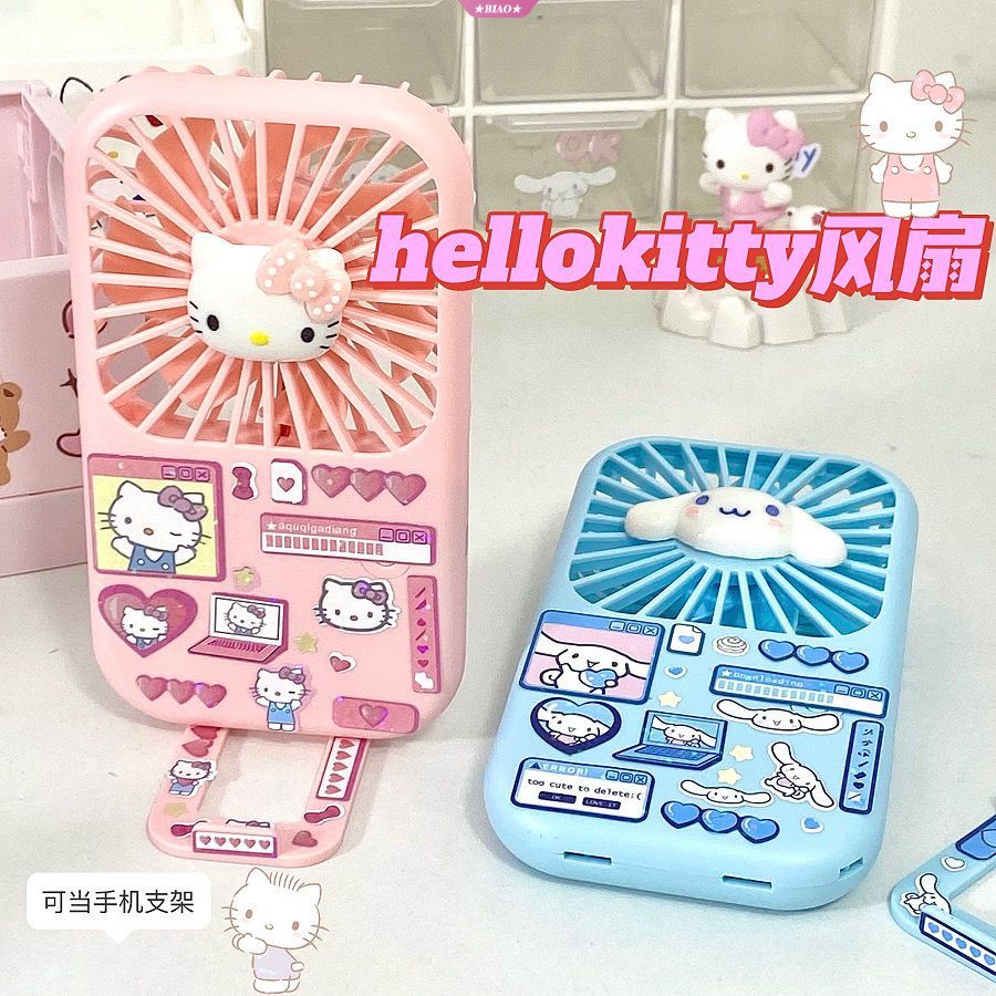 SANRIO Quạt Sạc Usb Cầm Tay Hình Hello Kitty Kuromi Cinnamoroll