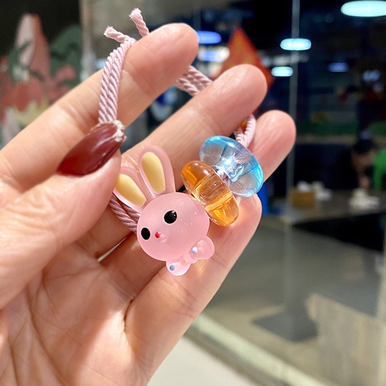 1 Dây Cột Tóc Co Giãn Hình Thỏ Hoạt Hình Phong Cách Hàn Quốc Ngọt Ngào Cho Bé Gái