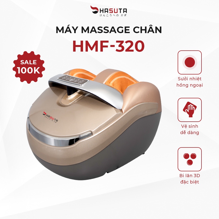 Máy massage chân Hasuta HMF320 chính hãng mát xa bàn chân Nhật Bản hồng ngoại rung xoa bóp matxa trị liệu - BH 5 năm