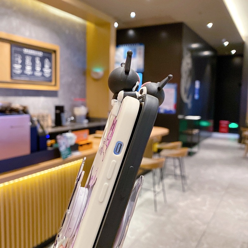 Compatible For Xiaomi Redmi Note 12 Pro+ 11 Pro 12S 11S 10S 10 5G 9S 10 9 8 Pro Redmi 12C 10C A2 A1 9A 9C 9T 10 9 with bracket Three-dimensional Kuromi doll mobile phone case