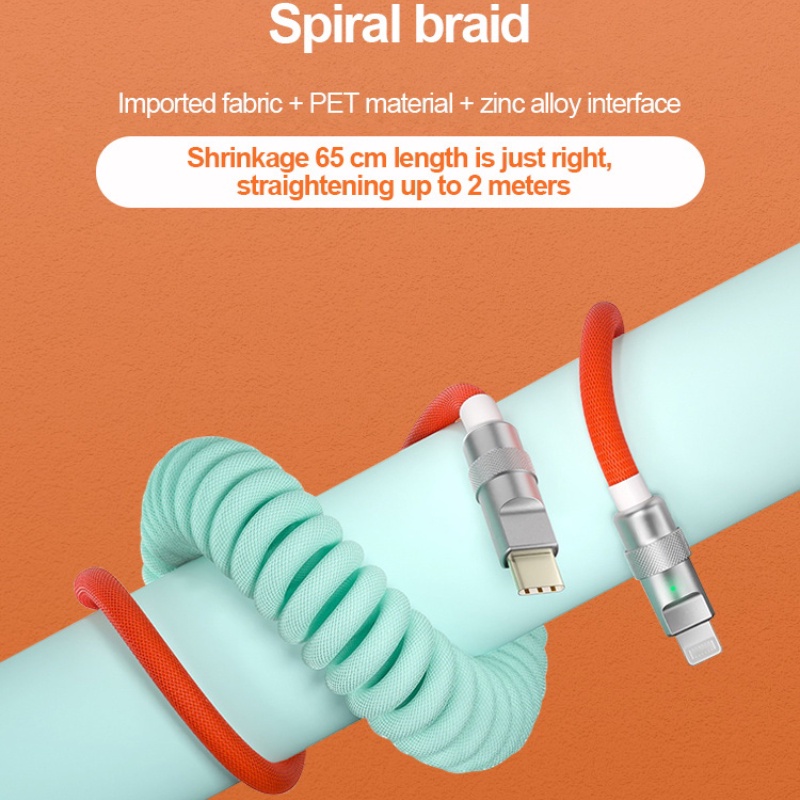 Dây Cáp Sạc Nhanh 3A PD Bằng Hợp Kim Nhôm Dài 2m Tiện Dụng Cho Samsung Galaxy iPhone OPPO Xiaomi Huawei