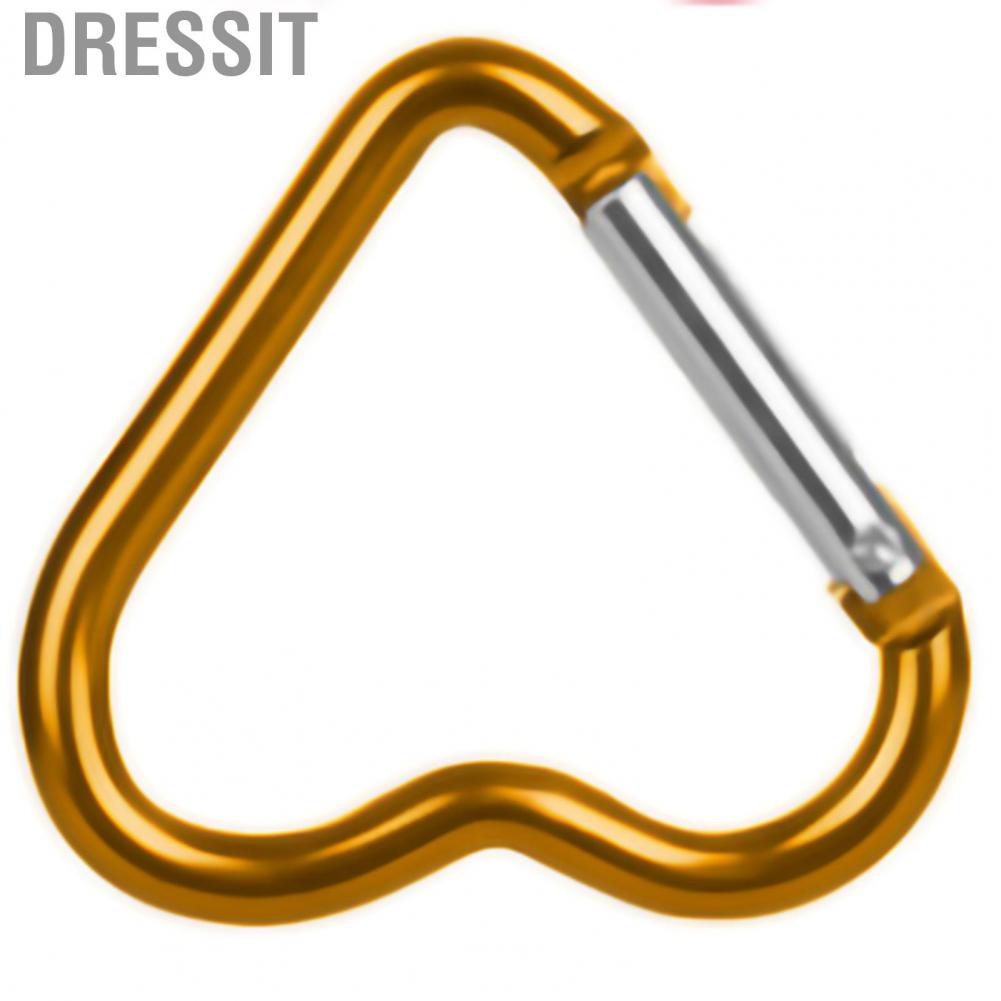 Dressit Aluminum Alloy Carabiner Heart Shaped Heavy Duty Metal Camping Hanging Buckle for Hiking Water Bottle Keychain