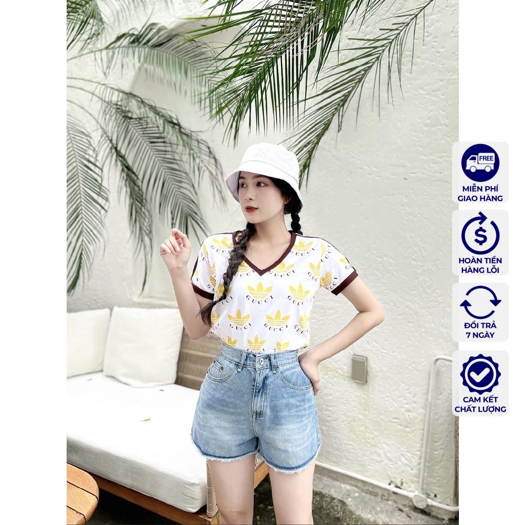 ÁO THUN ÁO PHÔNG GC VNXK TRẮNG CỔ TIM LOGO VÀNG - COTTON 100% 4C FORM CHÂU ÂU