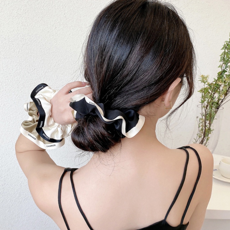 Dây Cột Tóc Co Giãn In Chữ Phong Cách Retro Đơn Giản Cho Nữ