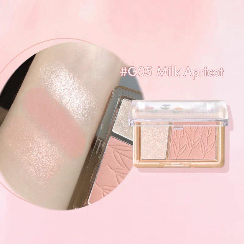 Bảng má khối highlight  Gogo tales phấn má hồng kiêm bắt bắt sáng Among Flower GT421 màu xinh bắt sáng tốt lâu trôi