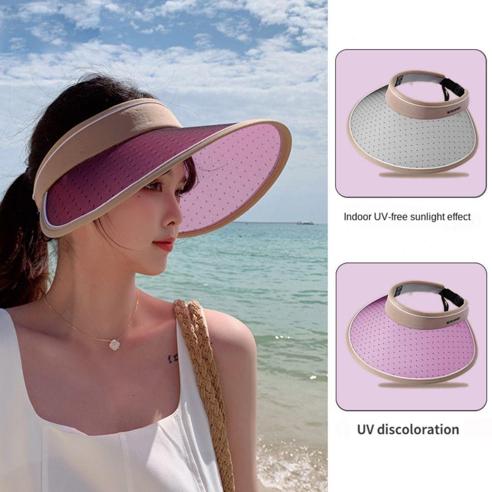Mũ Rộng Vành Hở Chóp Chống Tia UV Có Thể Gấp Gọn Tiện Dụng Cho Nữ