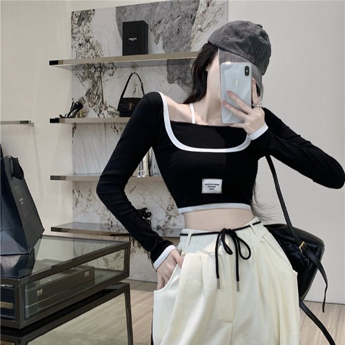 Bộ Áo Ngắn Tay + Quần Short Lưng Cao Ống Rộng Thời Trang Mùa Xuân Kiểu Mới Cho Nữ
