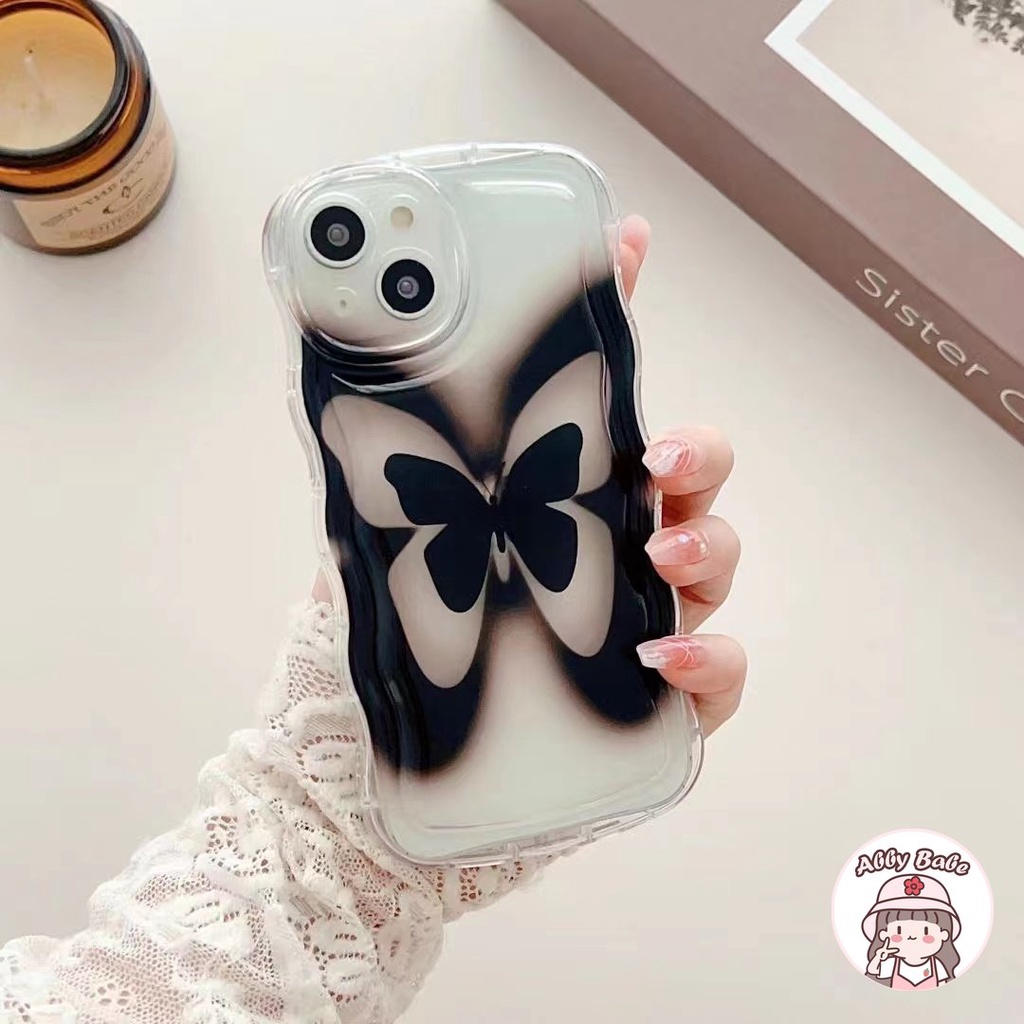 Ốp Điện Thoại TPU Mềm Trong Suốt Màu Đen 3D Chống Dơ Có Giá Đỡ Cho IPhone 14 Pro Max 13 12 11 Pro Max