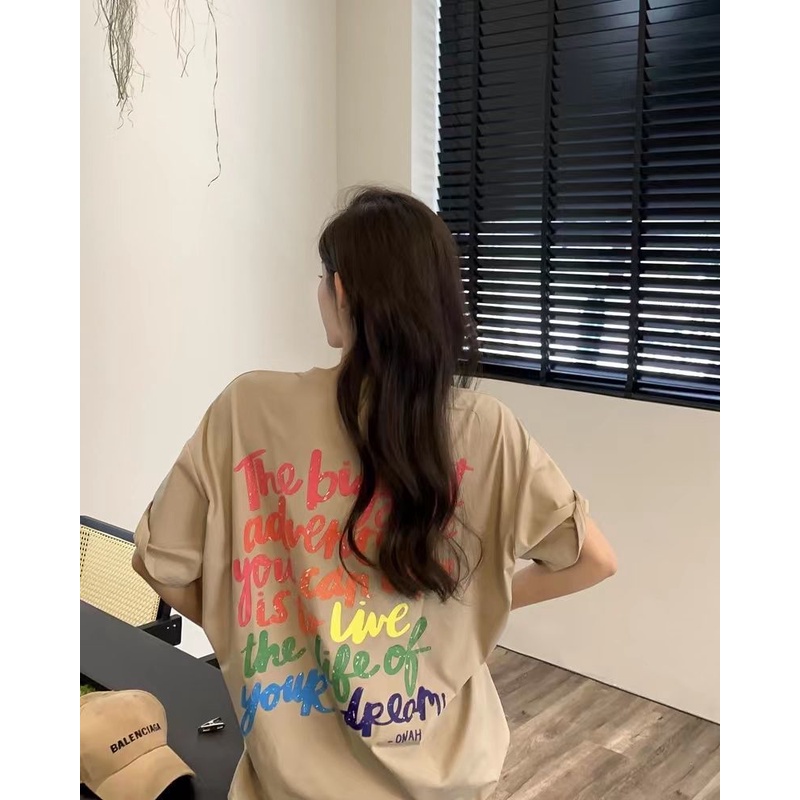 Áo Thun Tay Ngắn Dáng Rộng Thiết Kế Mới Thời Trang Mùa Hè Theo Phong Cách Mỹ Cho