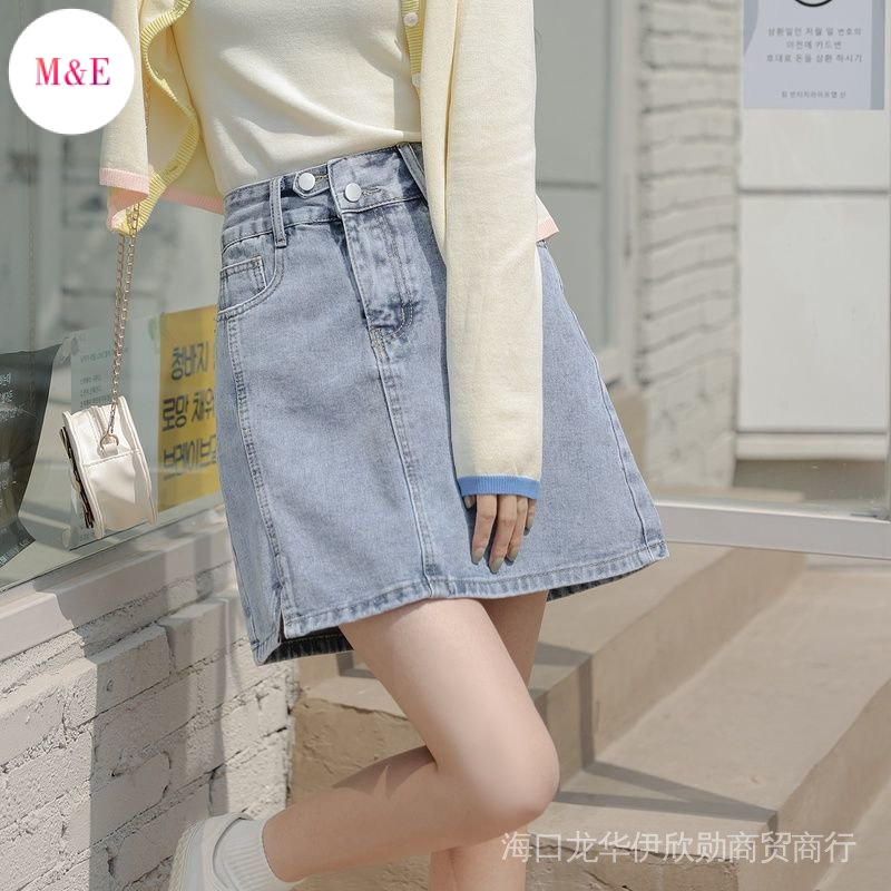 Quần Short Thể Thao Lưng Thun Cao Phối Dây Rút Phong Cách Hàn Quốc Thời Trang Mùa Hè Hàng Mới 2022 Dành Cho Bạn Nữ / Nam Chân Váy Denim Ngắn Chống Nắng Thiết Kế Xinh Xắn Cho Nữ