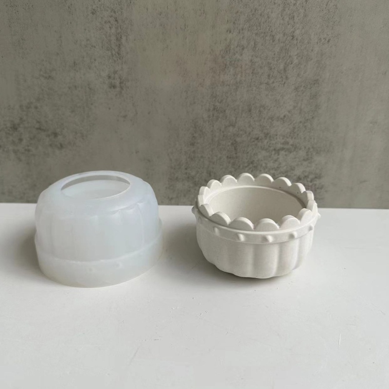 Khuôn Silicone Làm Chậu Hoa / Nến Hình Tròn DIY